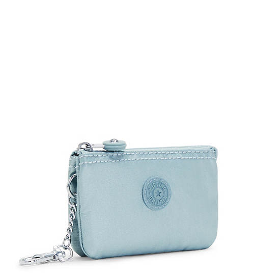 Kipling Creativity Mini Metallic Pouch Keychain Vesker Aqua | NO 1116MQ